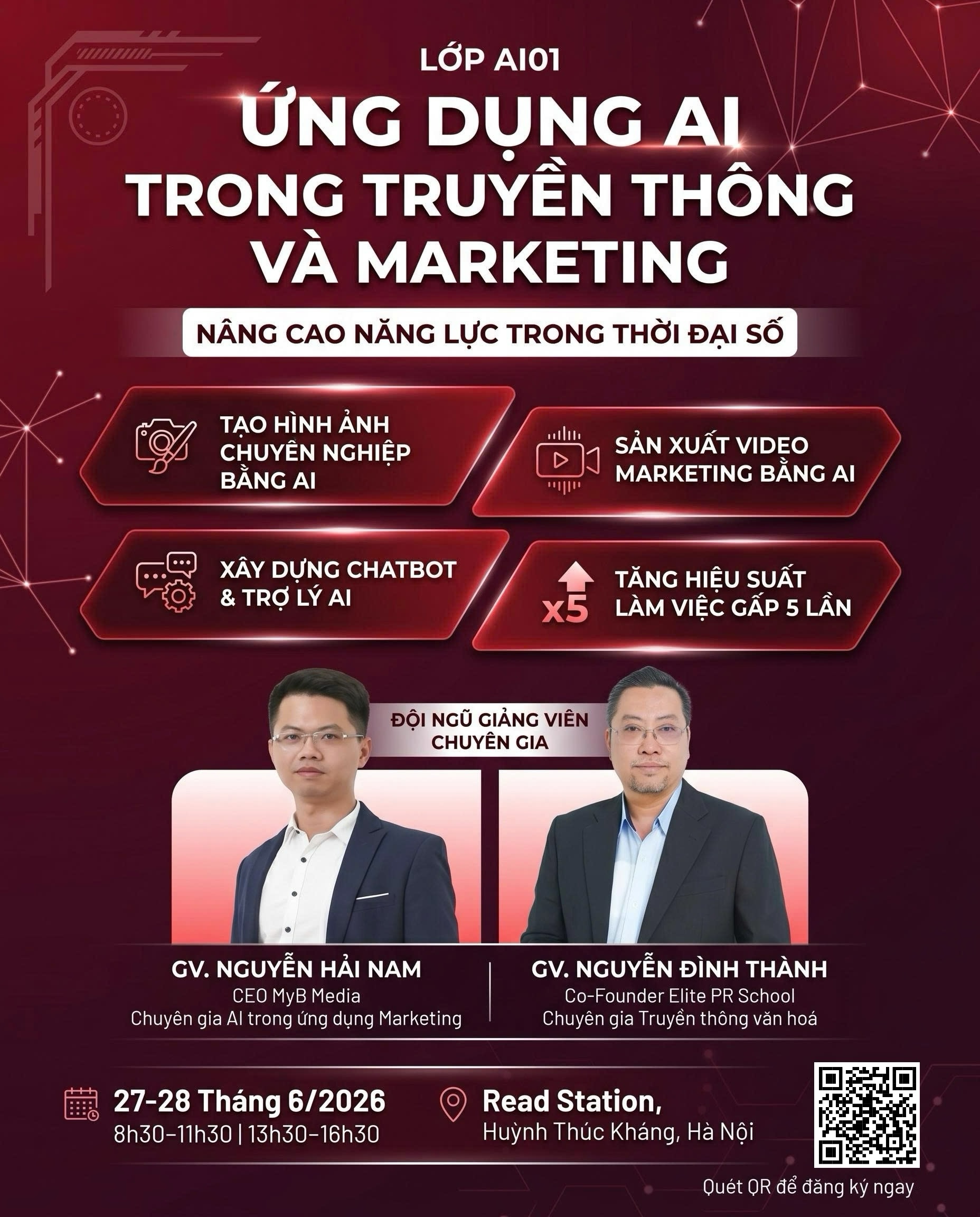Poster lớp AI01 - Ứng dụng AI trong truyền thông và marketing
